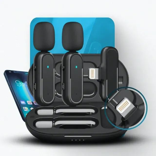 Microfone Sem Fio Profissional Lapela Duplo (Para Iphone)64352265319682125