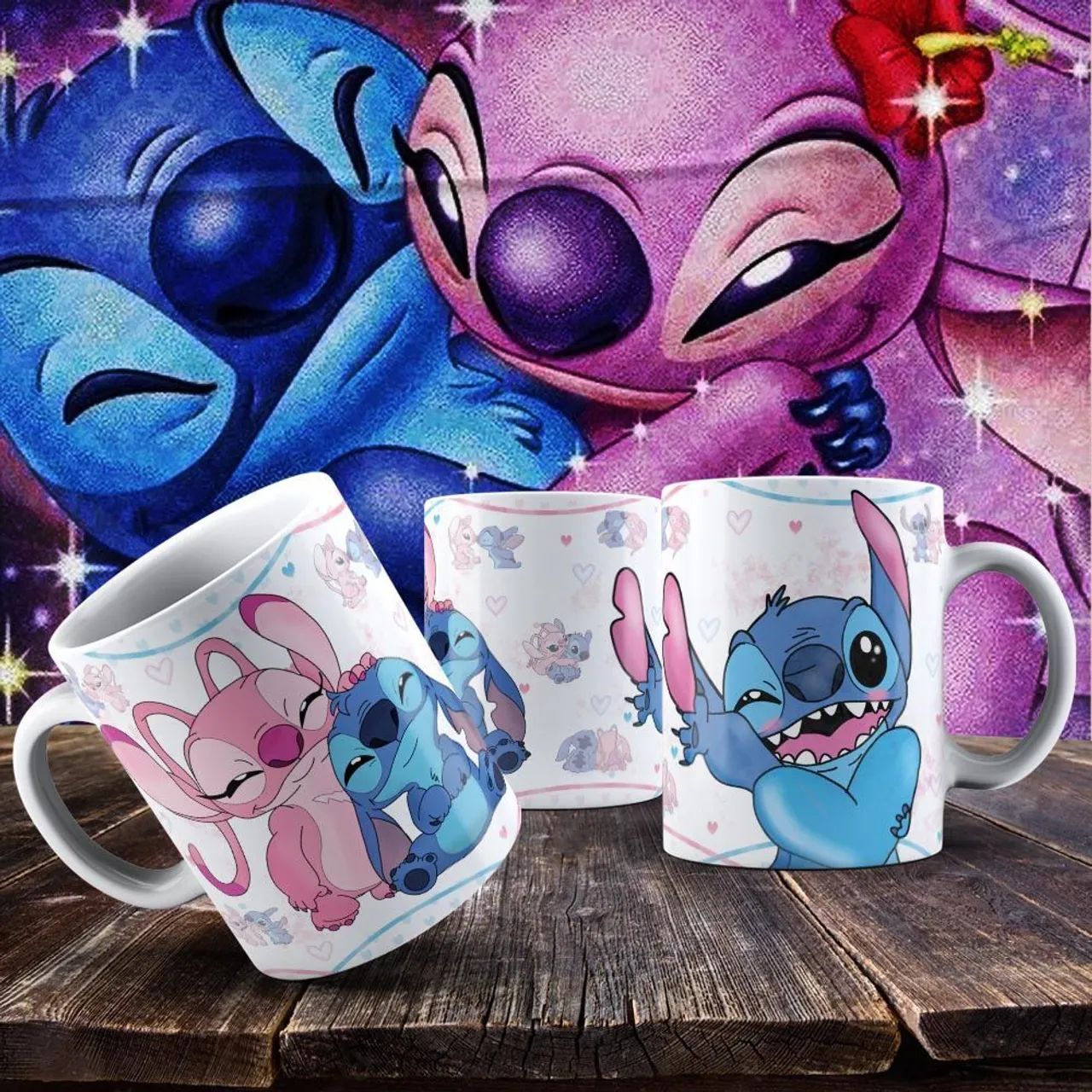 2 Canecas stitch dia dos namorados