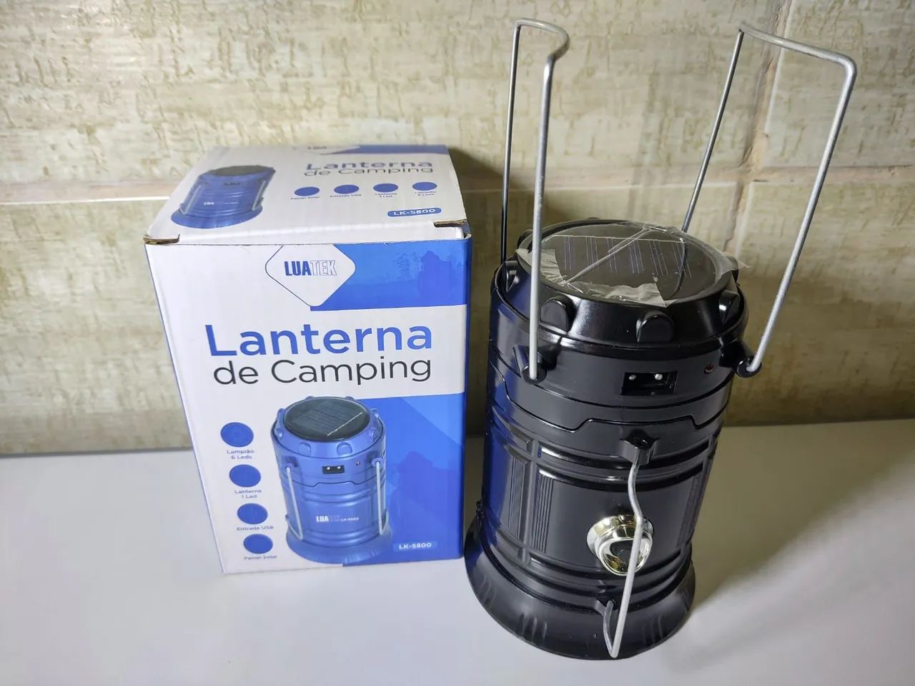 Lanterna de Camping Solar - Bivolt Recarregável.