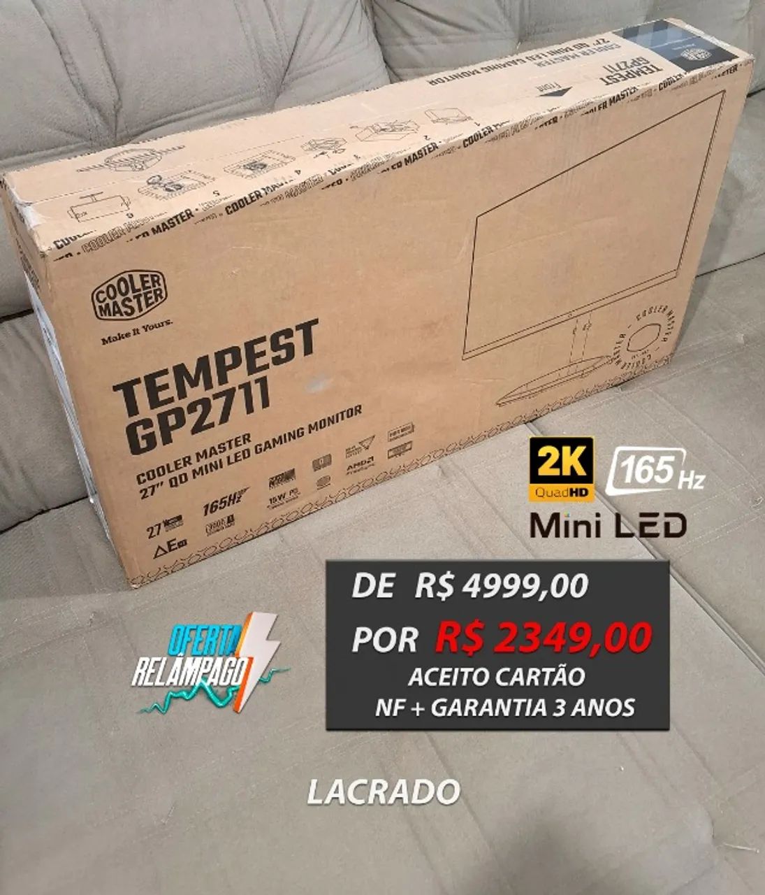 [LACRADO] Monitor Gamer Mini-LED Cooler Master 27" 2K 165hz, Som (Garantia 3 anos) 