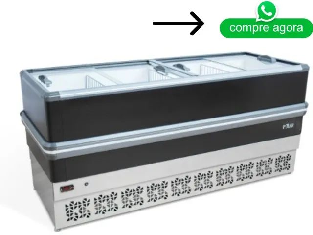 Ilha de Congelados Polar Dupla Ação Vidro Reto 2M LIGHT 127V