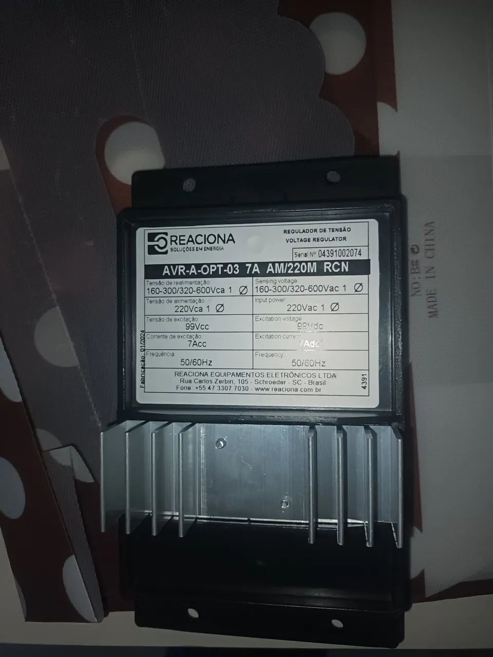 Regulador de Tensão AVR-A-OPT-03 7A AM/220M RCN