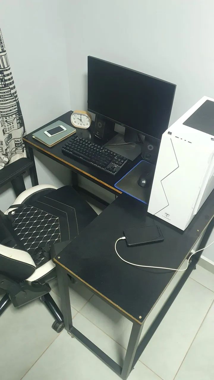 SETUP GAMER COMPLETO- PC Gamer Completo, Mesa Branca, Cadeira, Teclado  - Foto 3