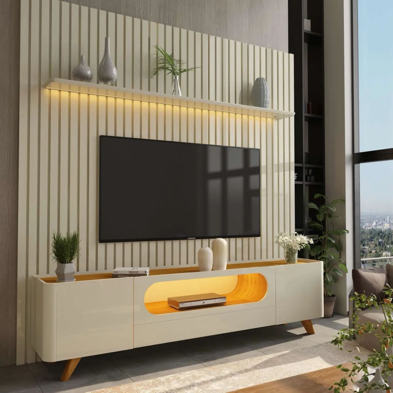 Rack com Painel Nobre 85? - Off White l665 - Foto 2