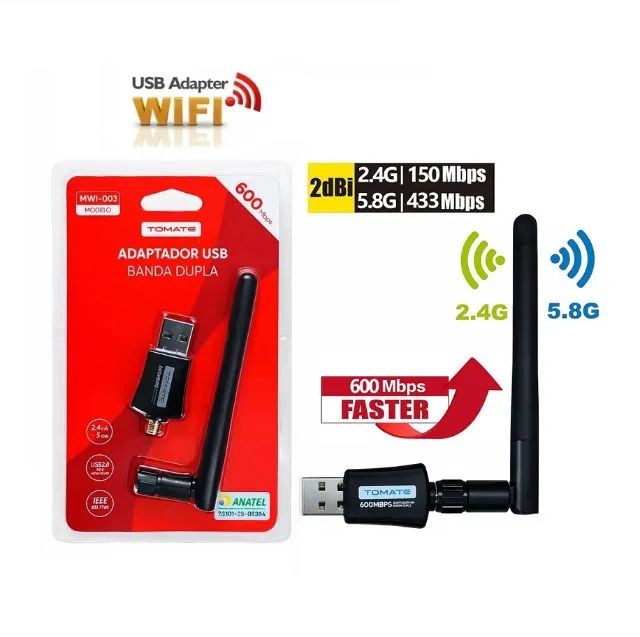  Adaptador Wifi Usb  Ac Dual Band  5gh /2.4ghz