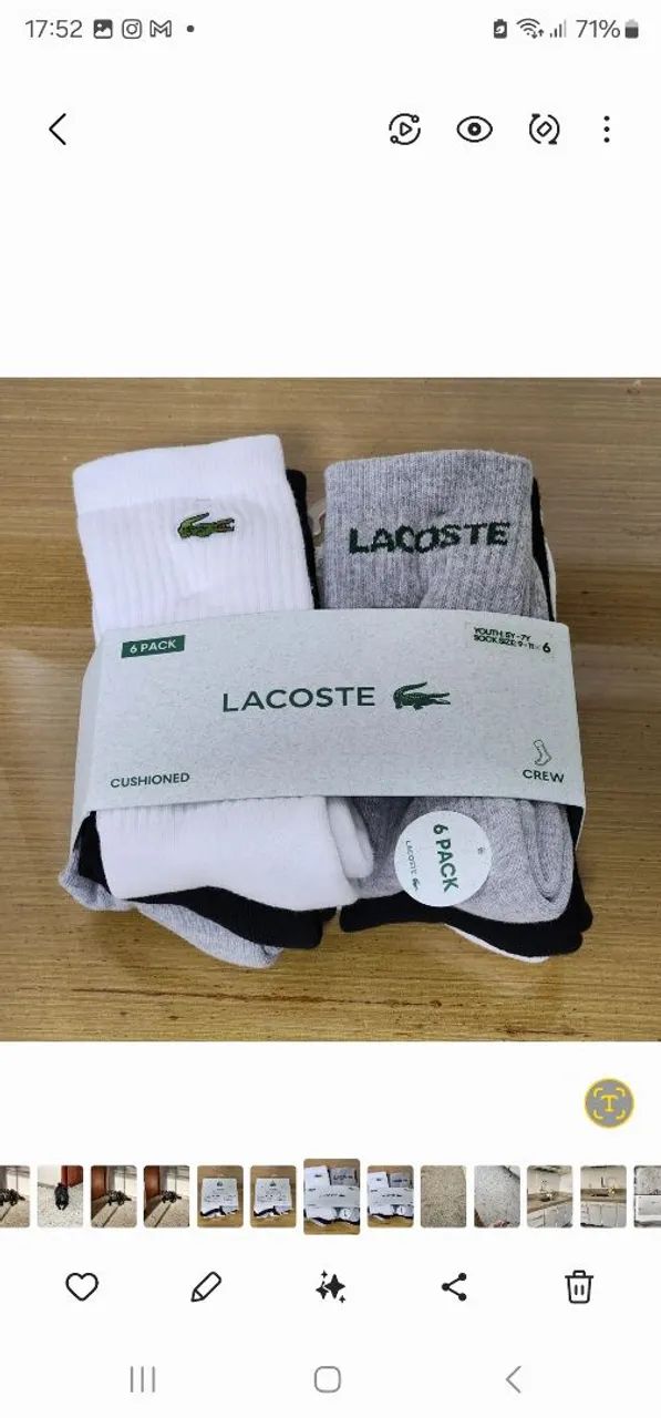 Pack com 6 meias masculina cano alto 39/43