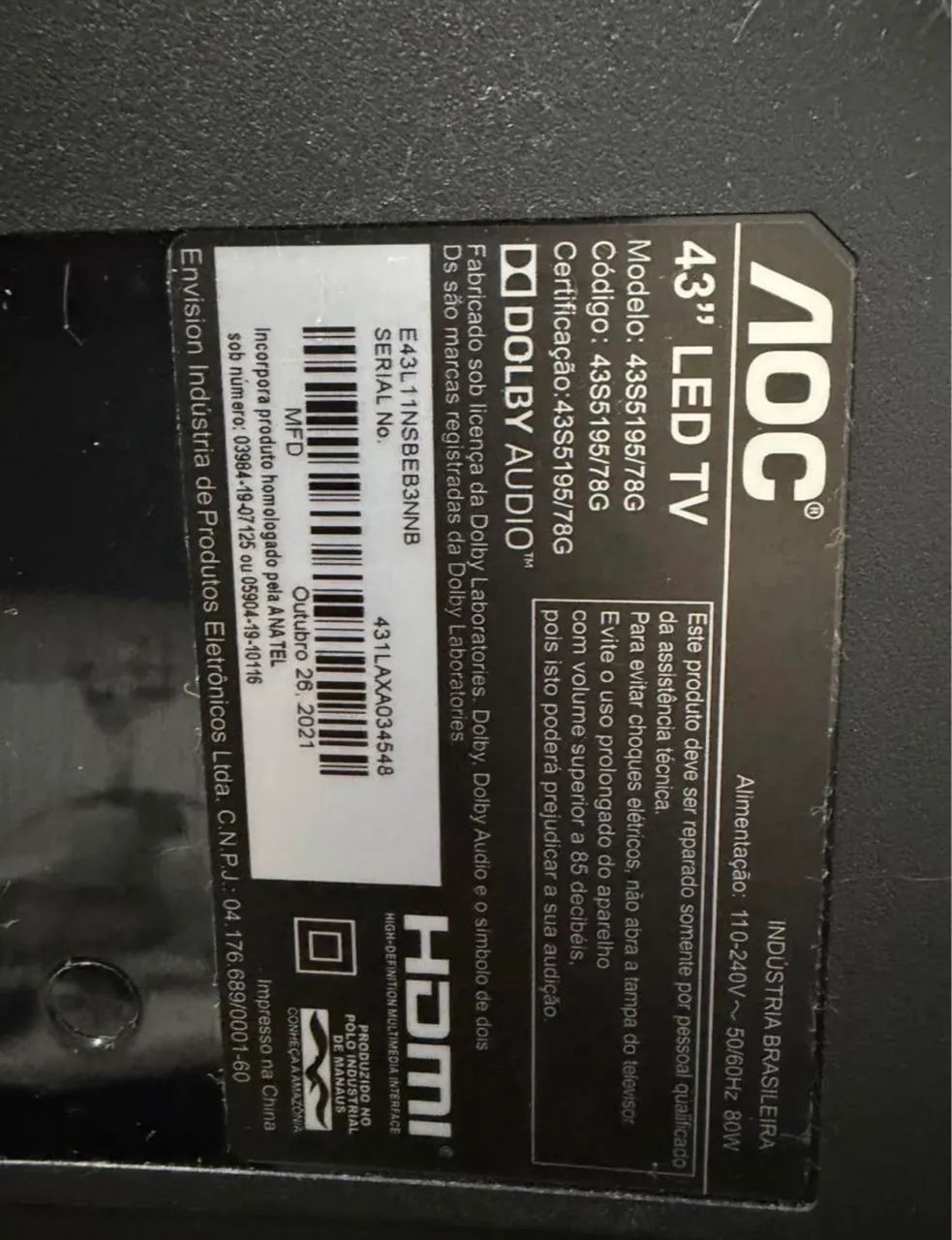 Tv AOC Roku 43 polegadas - Foto 3