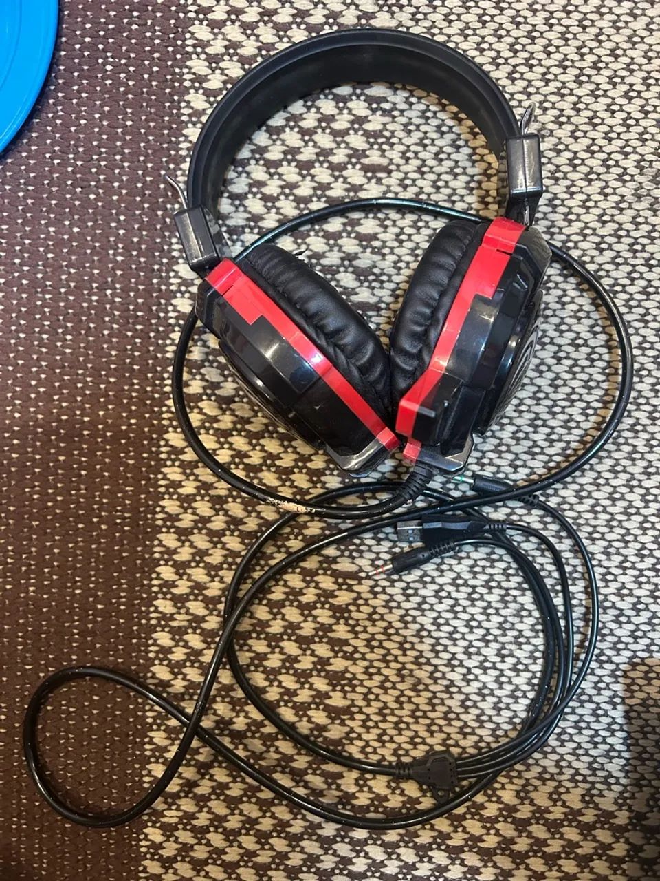 Headset Gamer C3Tech Preto e Vermelho com Microfone - USB e P2 - Foto 4