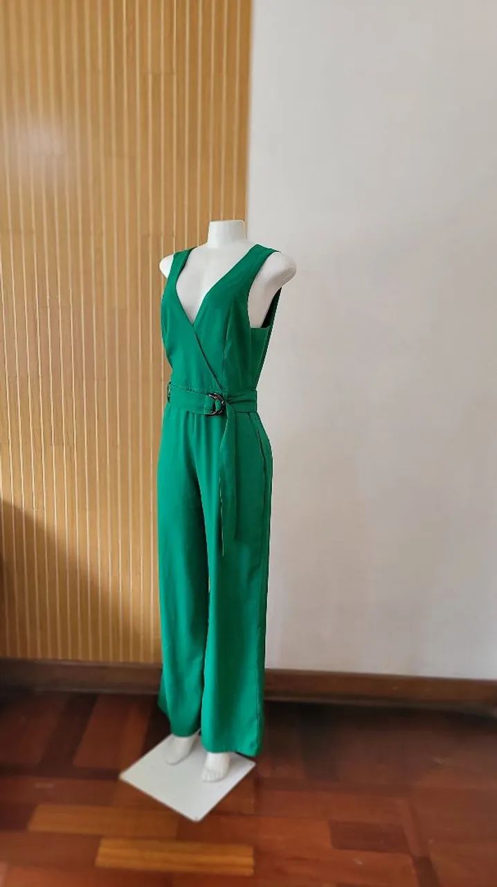 Macacão feminino longo cheroy verde luxo M  - Foto 2