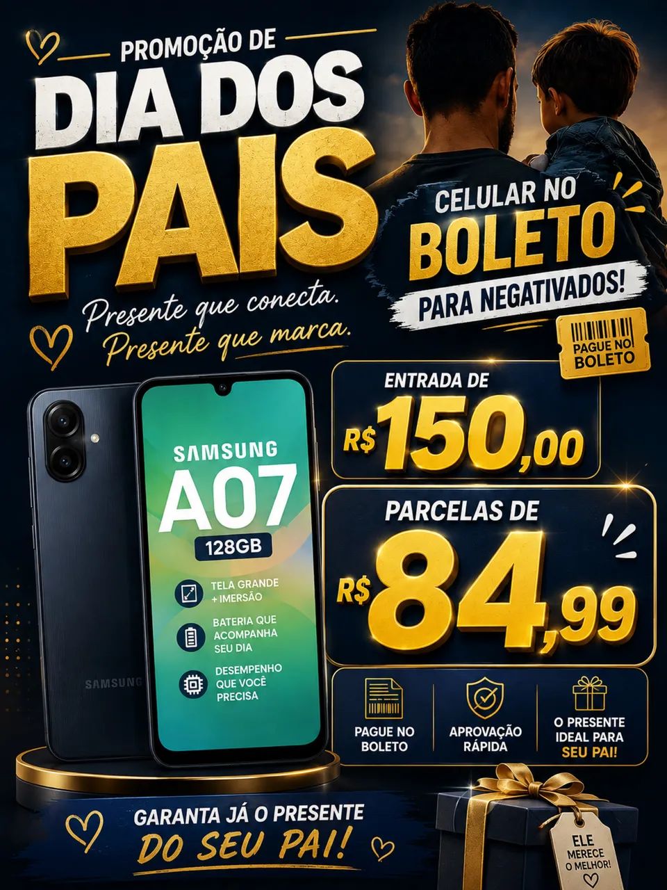 Celular parcelado no boleto 