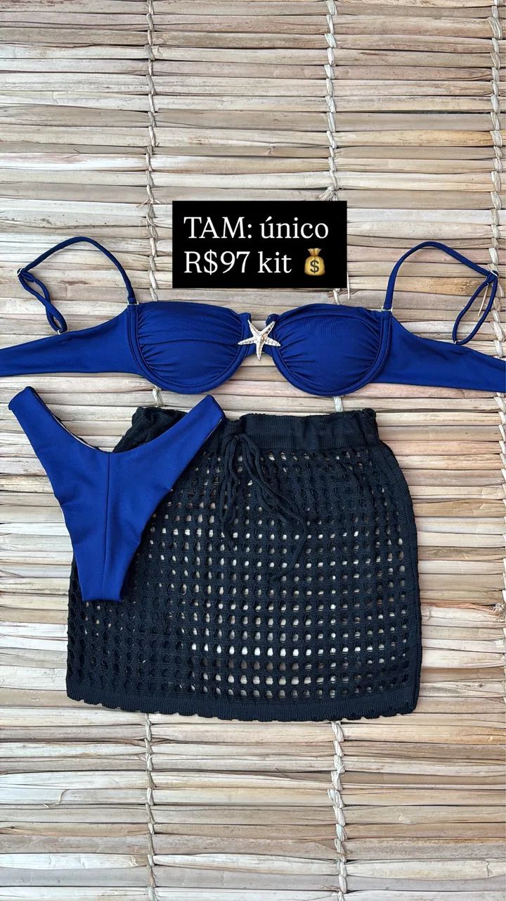 Kit biquíni e saída tricô  - Foto 5