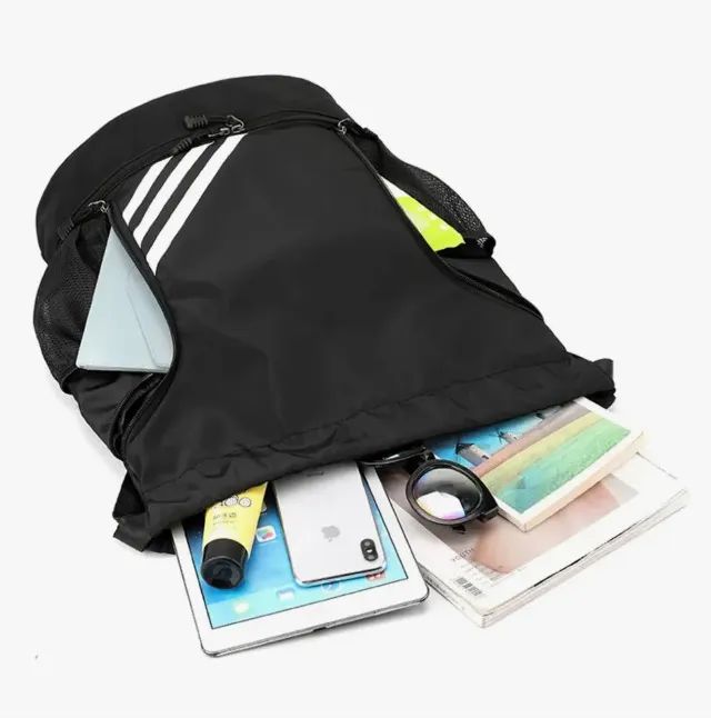 Bolsa / mochila esportiva preta com bolsos - nova  - Foto 2