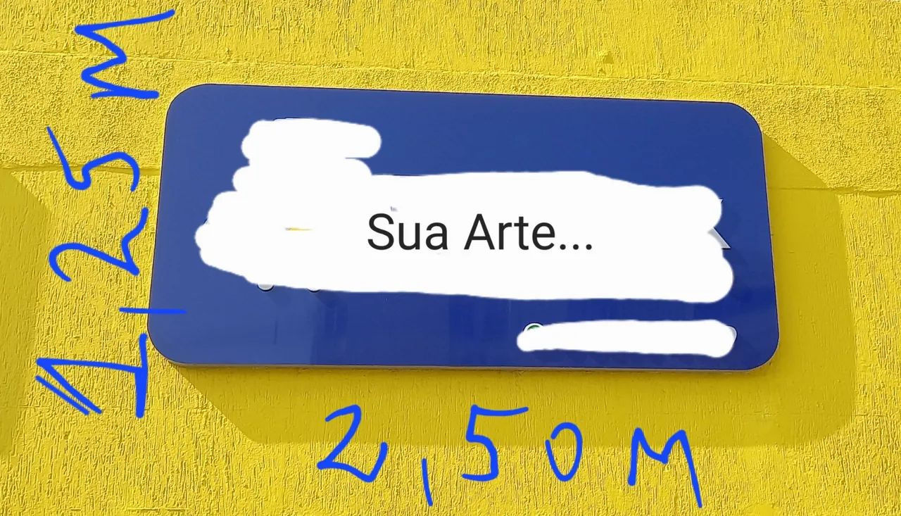 Placa p/ fachada de loja em ACM - 2,50m X 1,25m