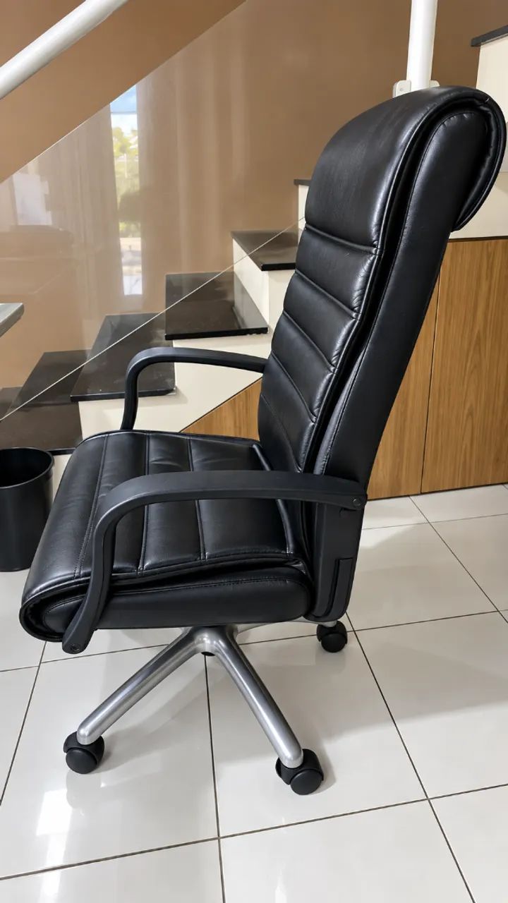 DESAPEGO! Poltrona Presidente TECNO SEATING em Couro Legítimo - Executiva - Nova! - Foto 2