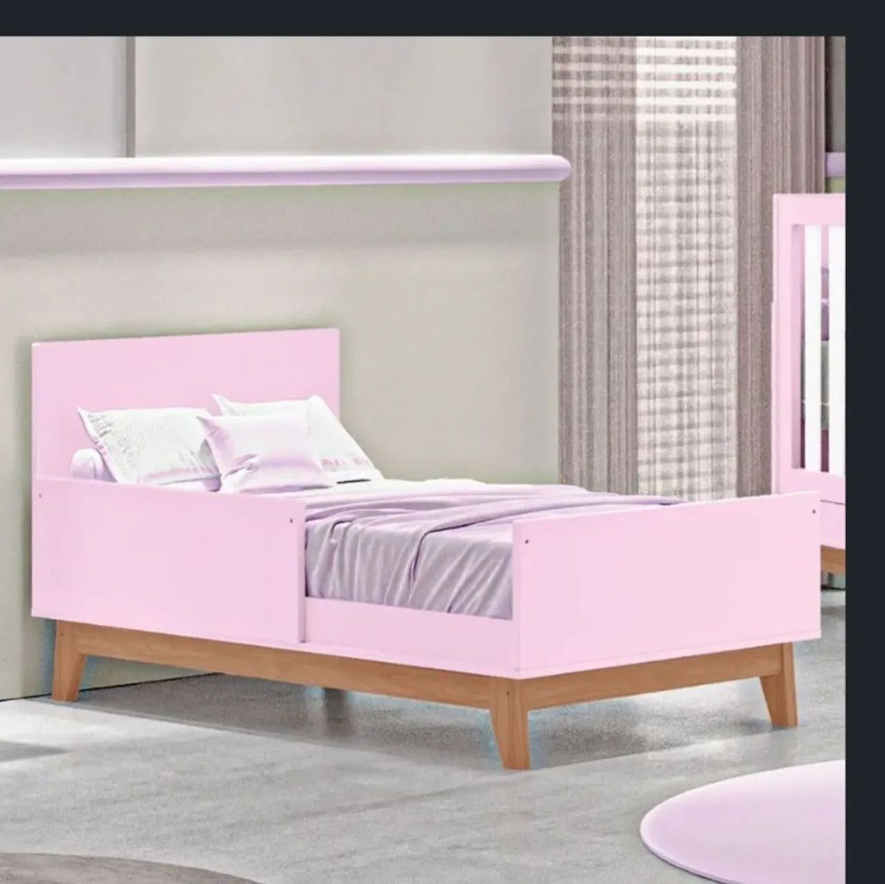 Quarto bebê retrô rosa. - Foto 2