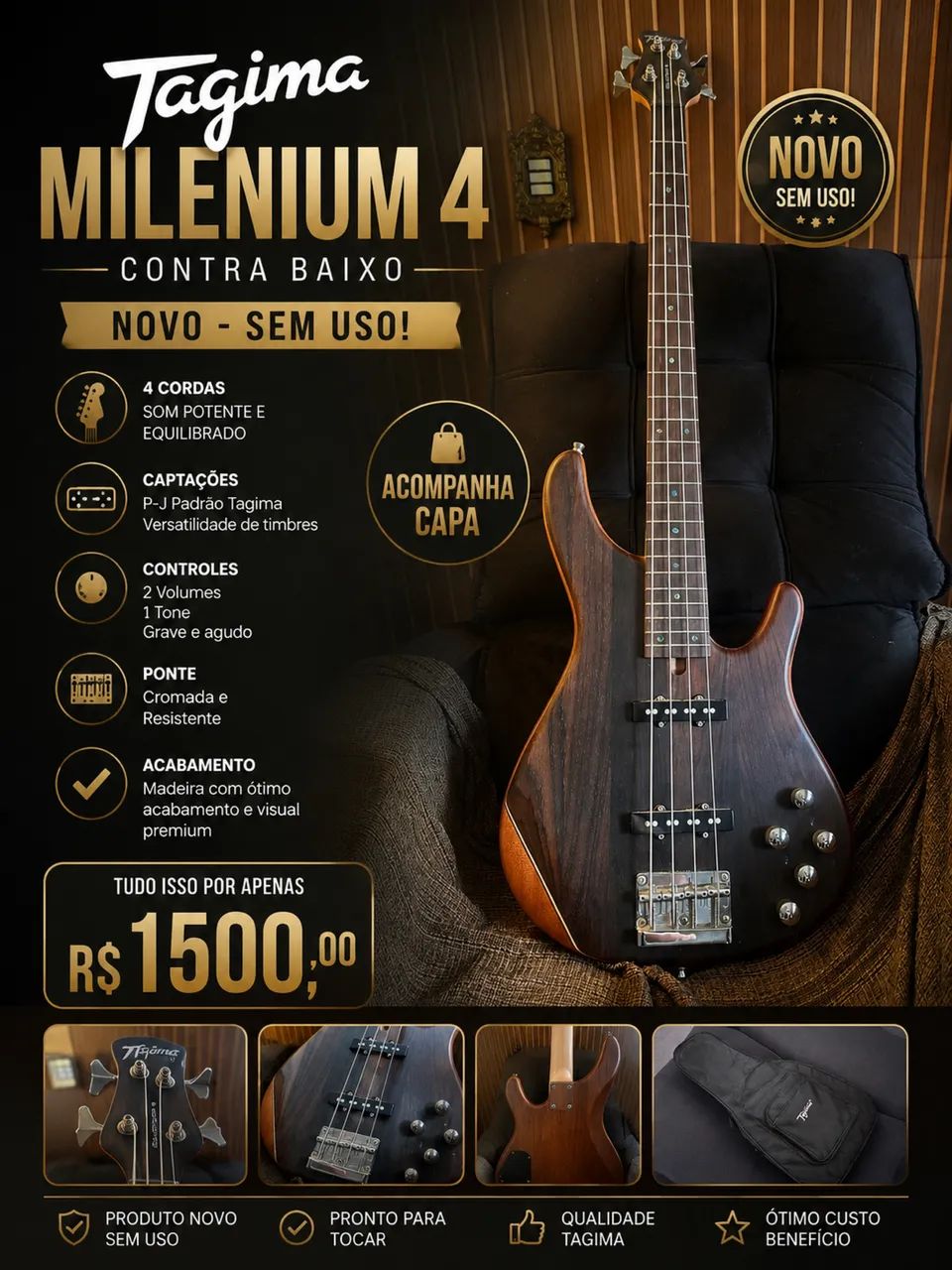 Contra Baixo TAGIMA MILENIUM 4 - Foto 2