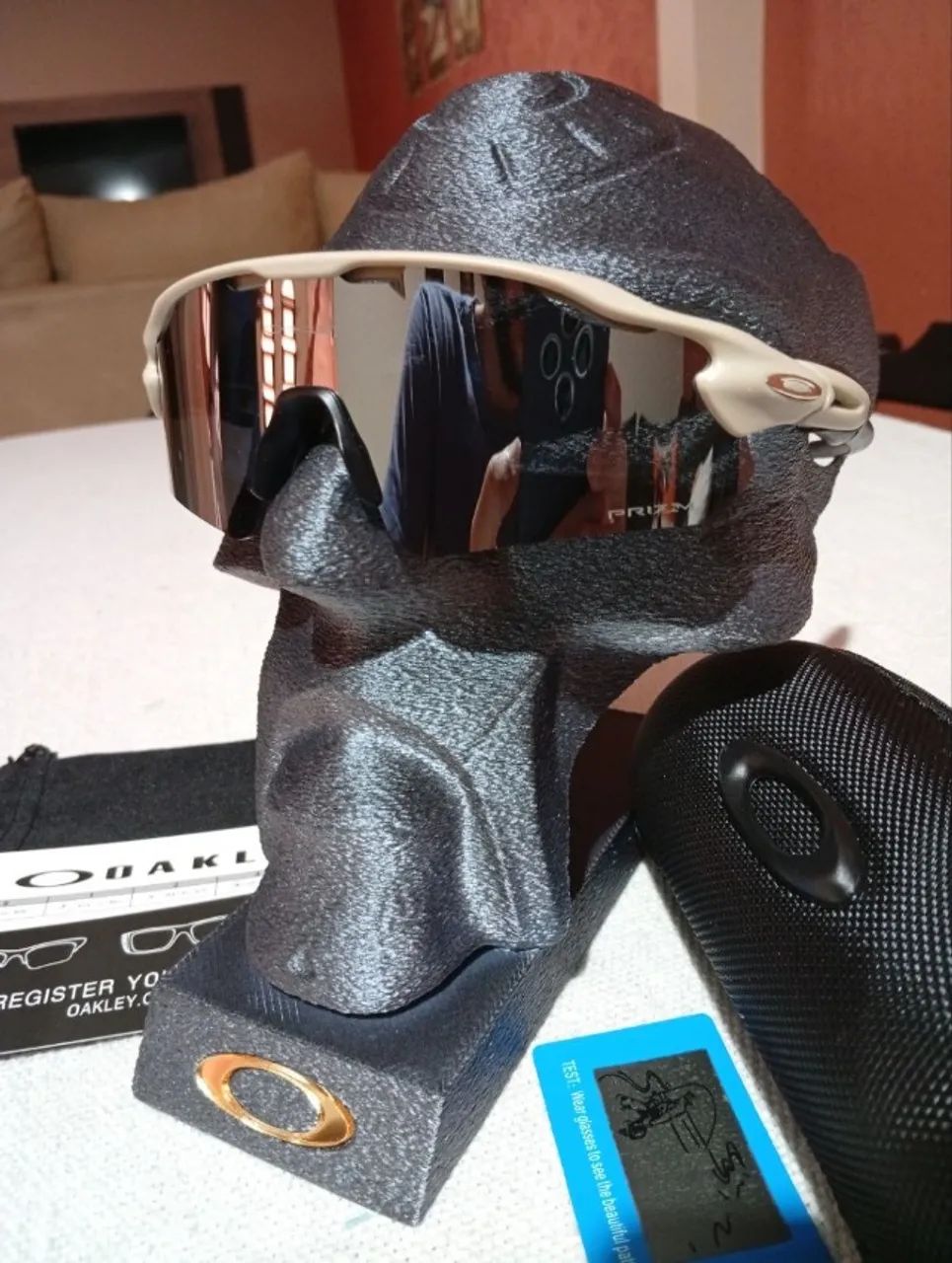 Oculos de Sol Oakley Radar EV Path Linha Premium Bege e Prata - Foto 4