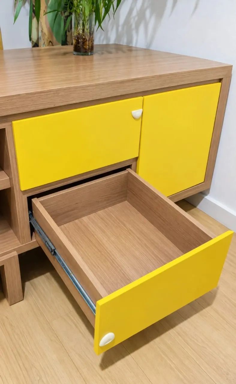 Balcão Buffet MDF com Laca Amarelo - Foto 2
