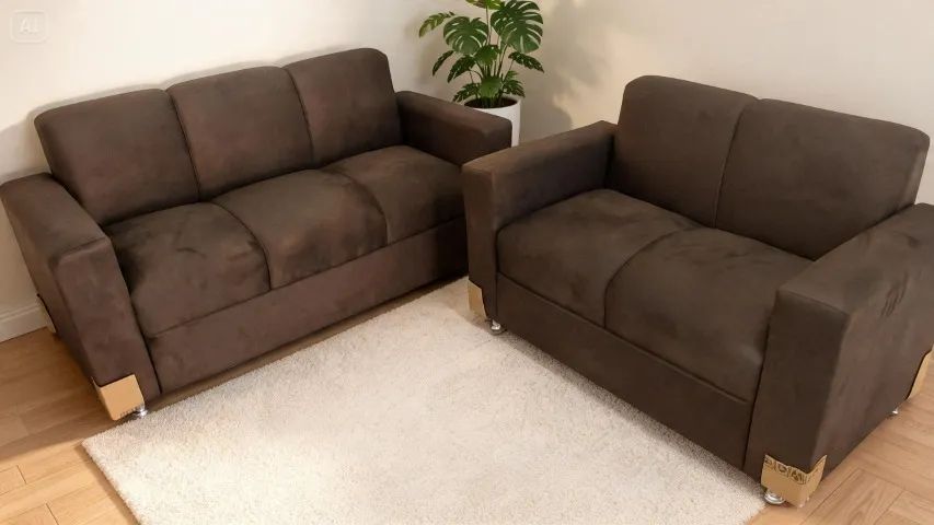 Sofá 2 e 3 Lugares Suede D33 Durável Confortável Promoção - Foto 2