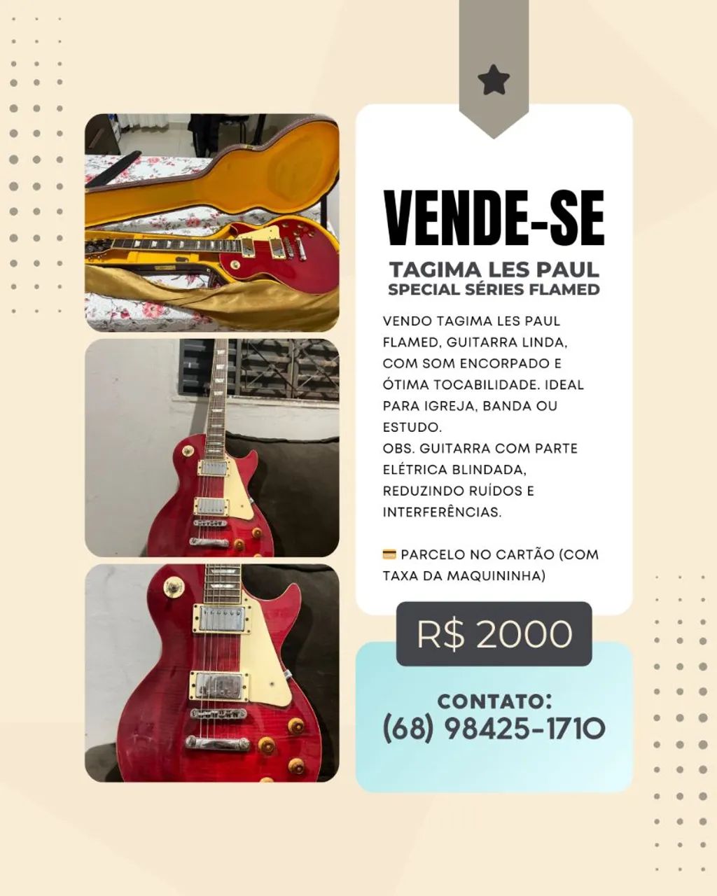 Vende-se Tagima les paul flamed Special séries