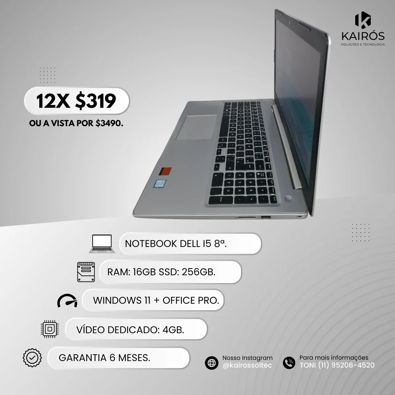 Notebook dell i5 8 Ger. Com garantia - Foto 3