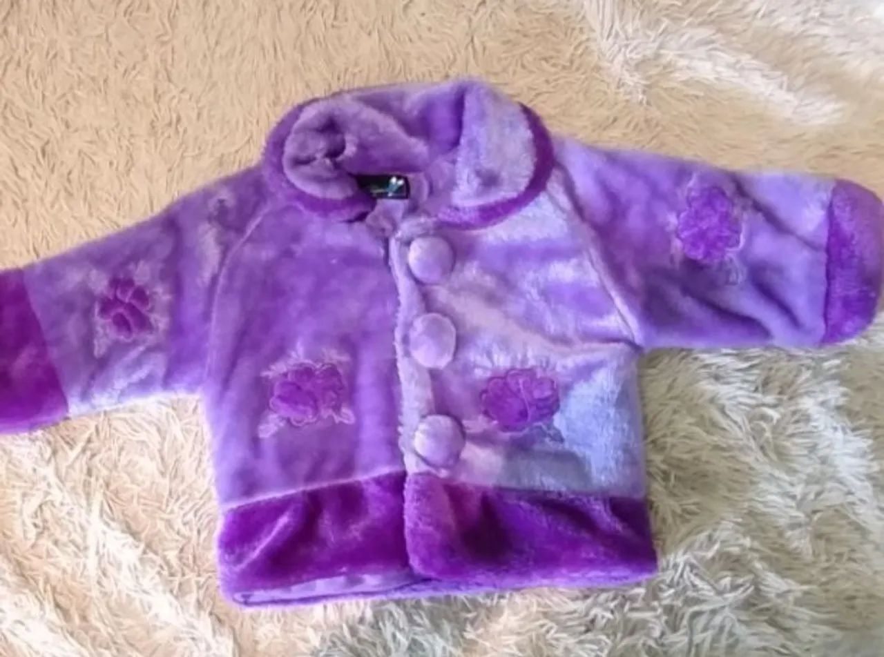 casaquinho de pelinhos baby menina blue bird