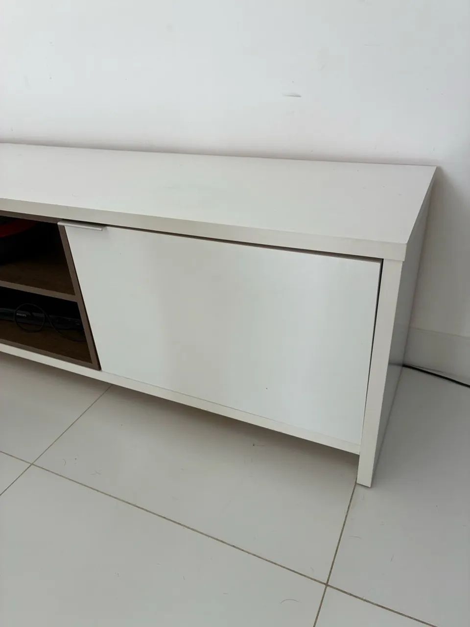 RACK BAIXO COM PORTAS E PRATELEIRAS, BRANCO  - Foto 4
