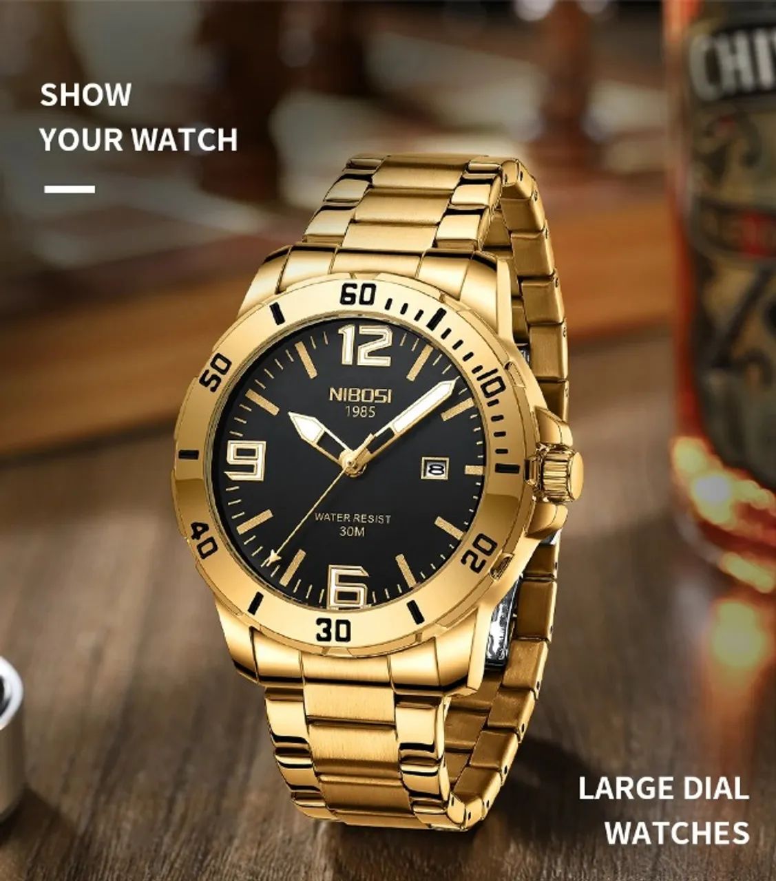 Relógio Nibosi Gold - Design Moderno e Durabilidade - Foto 5