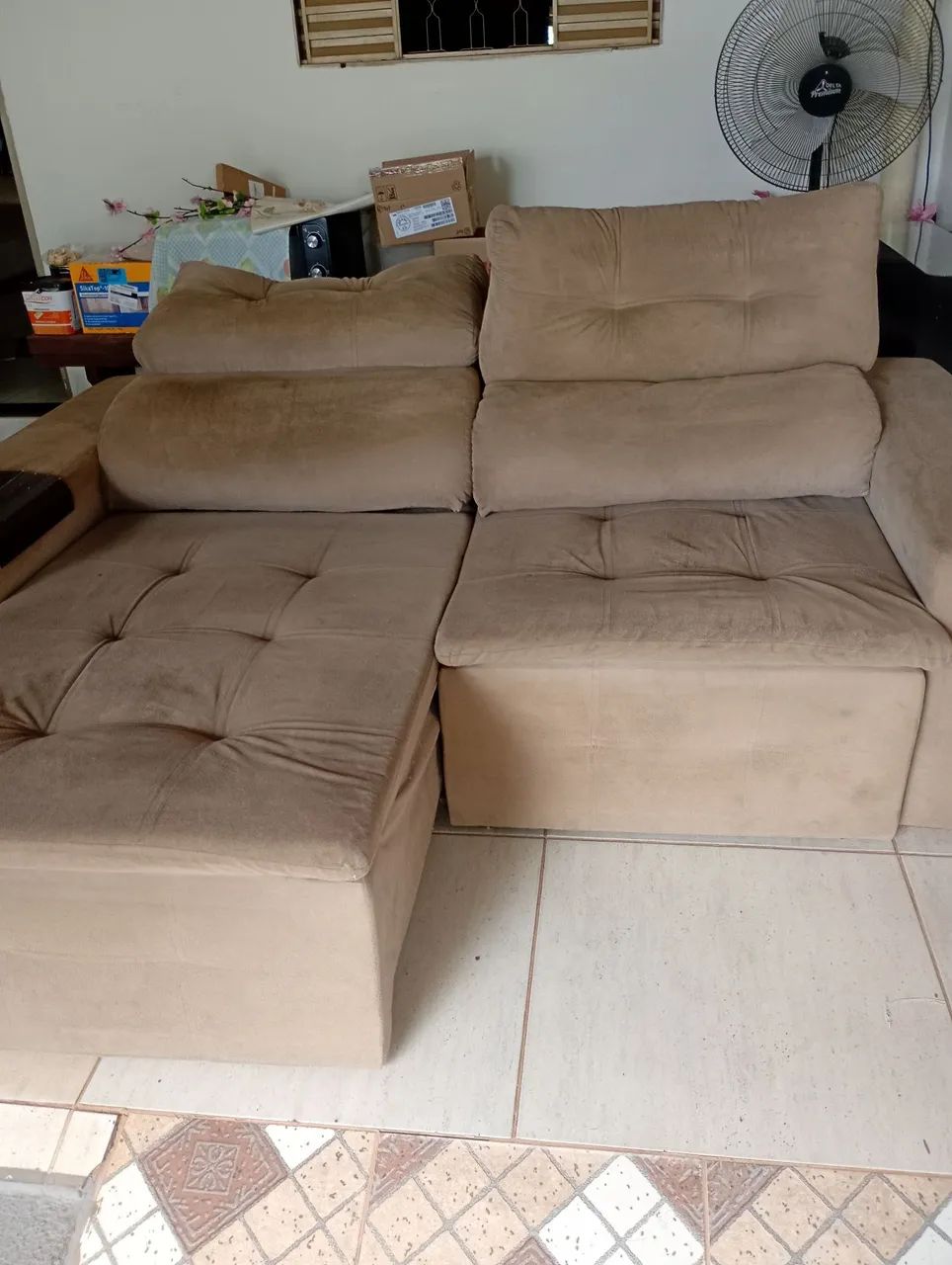 Sofá retrátil e reclinável bem conservado entrego  - Foto 4