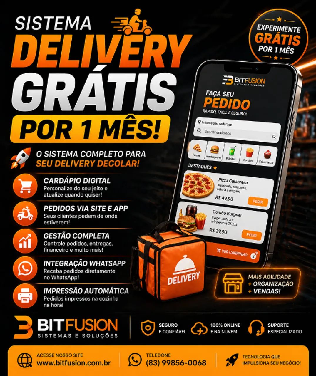 Sistema Profissional Delivery Ecommerce WhatsApp Business e Agenda 1 Mês Grátis - Foto 3