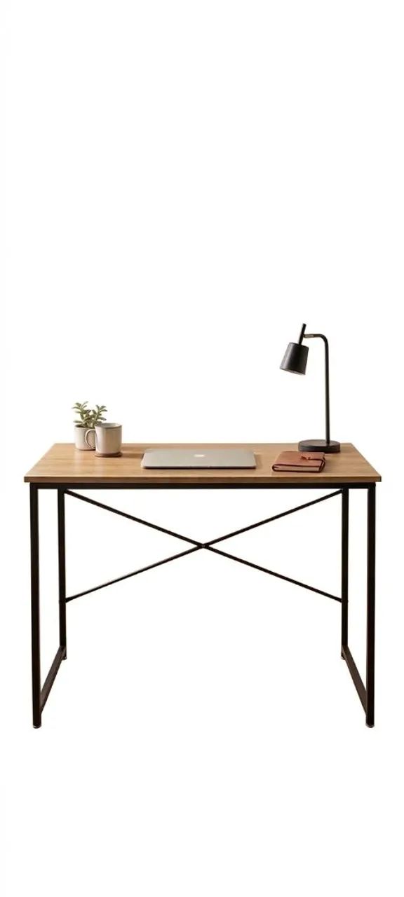 Mesa Escritório Industrial Multifuncional Madeira Mdf Aço PRETO