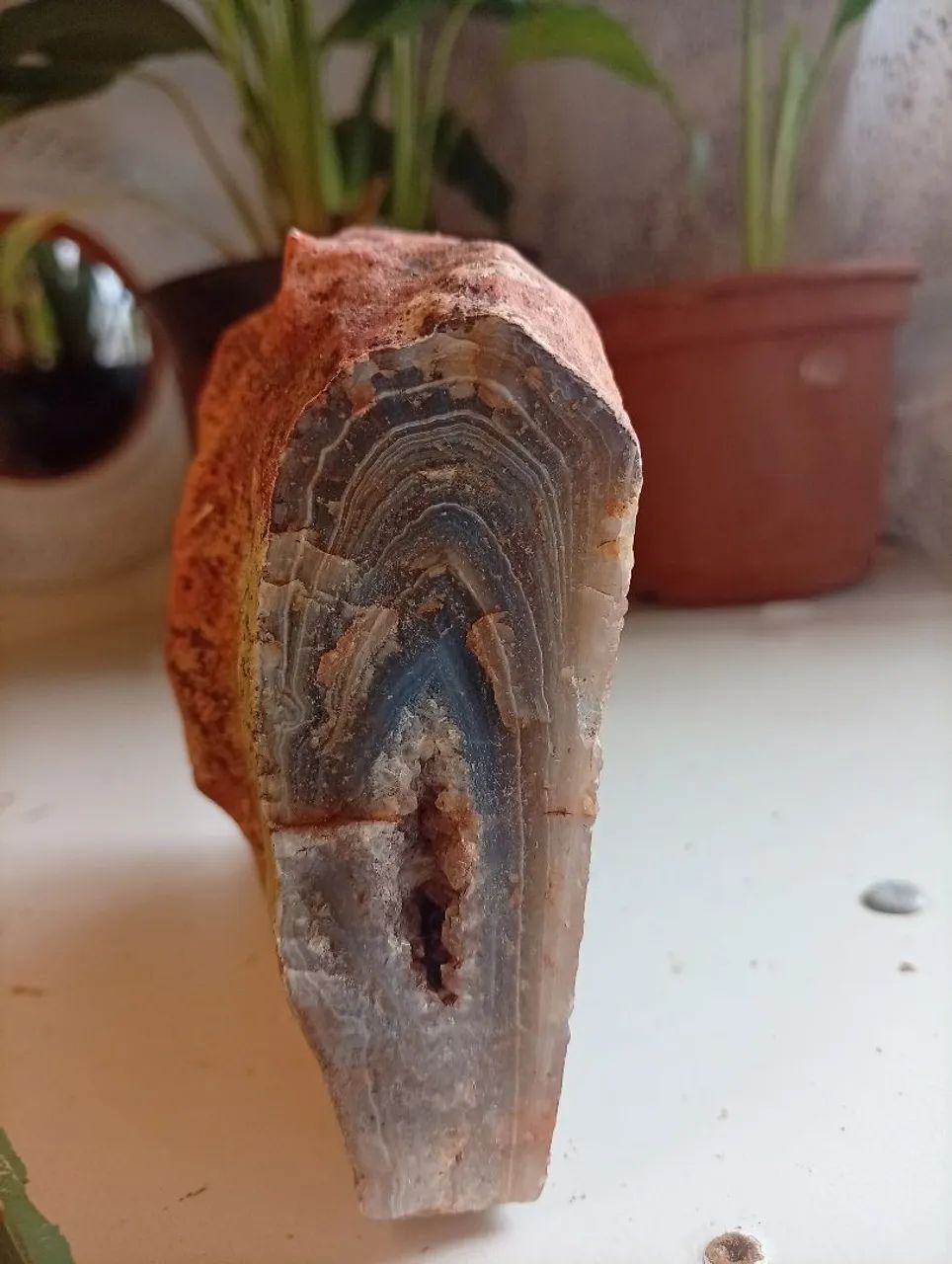 Ágata calcedônia azul mineral colecionável  - Foto 4