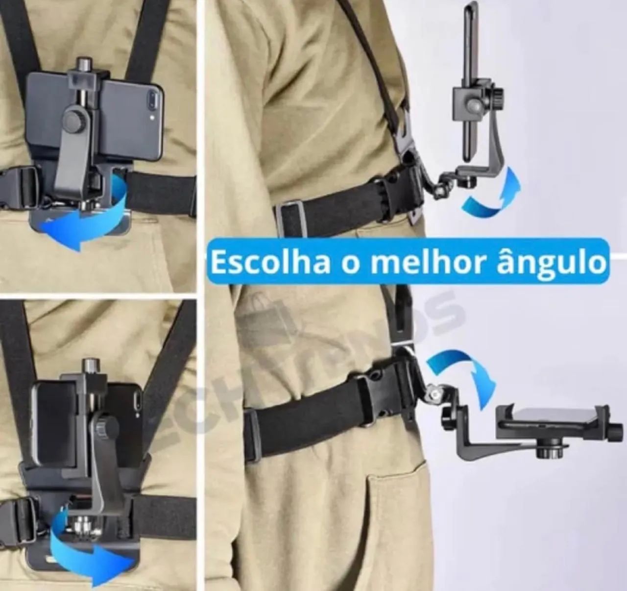 Suporte Peitoral Colete Ajustável Para Celular e Câmera  - Foto 3