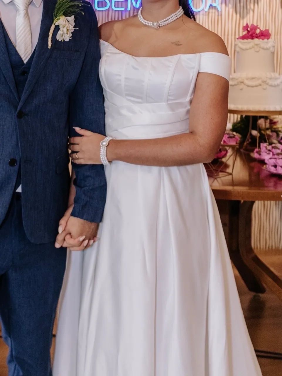 Vestido de Noiva Princesa - Cetim - Foto 4