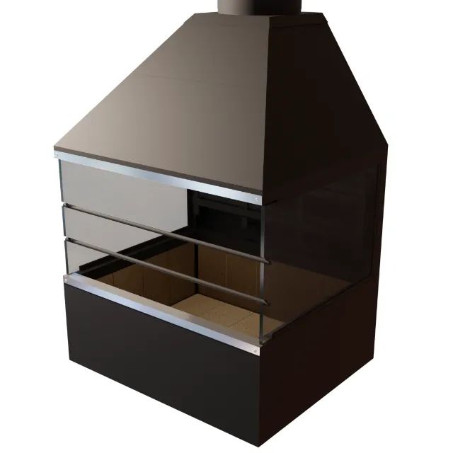 Churrasqueira de Parede Em Chapa Inox 304 escovado E72V - com vidros laterais - Pintado - Foto 2