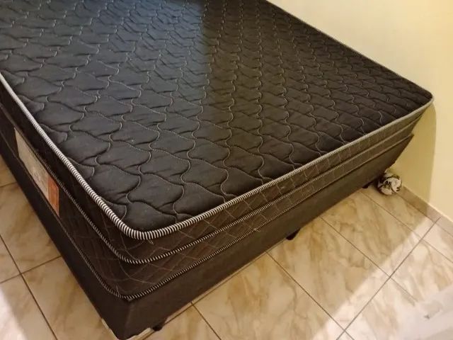 Cama de Casal com Colchão e Box Preto  - Foto 4
