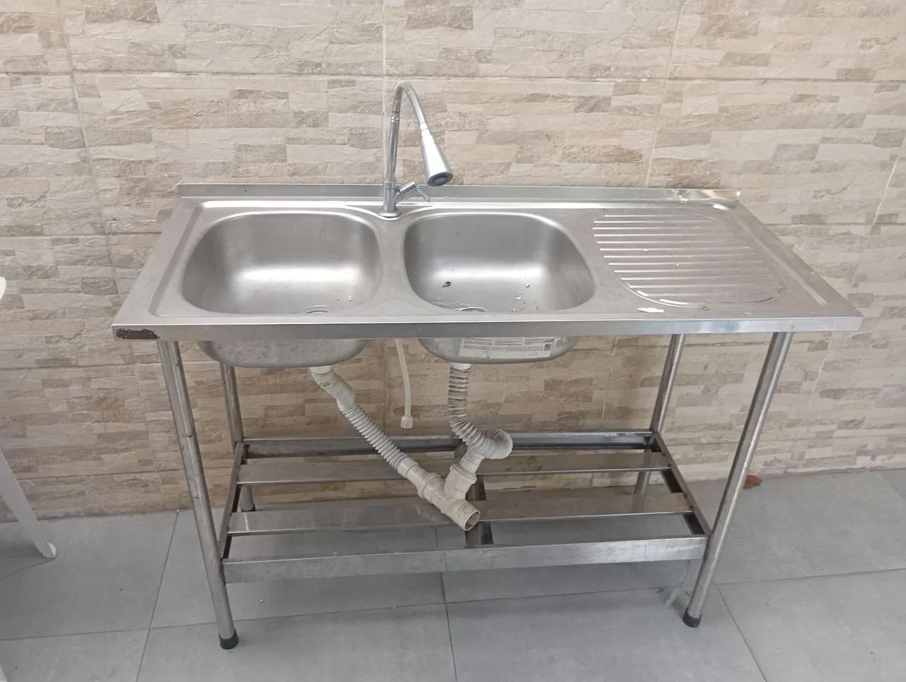 Pia,mesa e coifa de aço inox - Foto 4