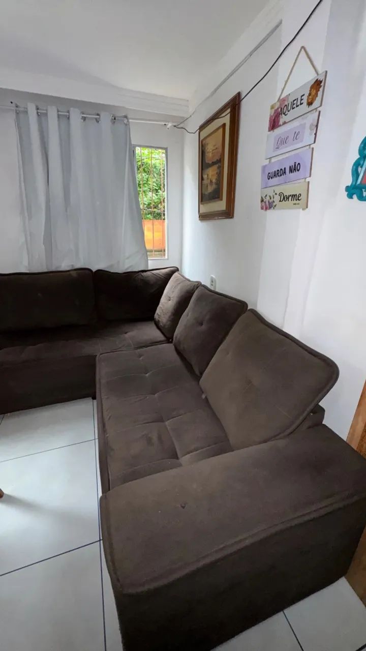 VENDO SOFÁ SEMINONO, CONSERVADO E SEM DETALHES - Foto 4