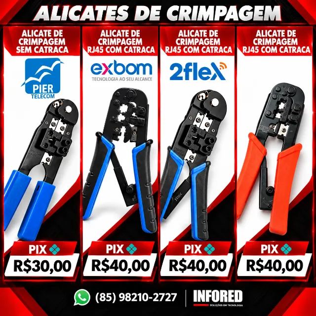 Alicates de Crimpagem RJ45