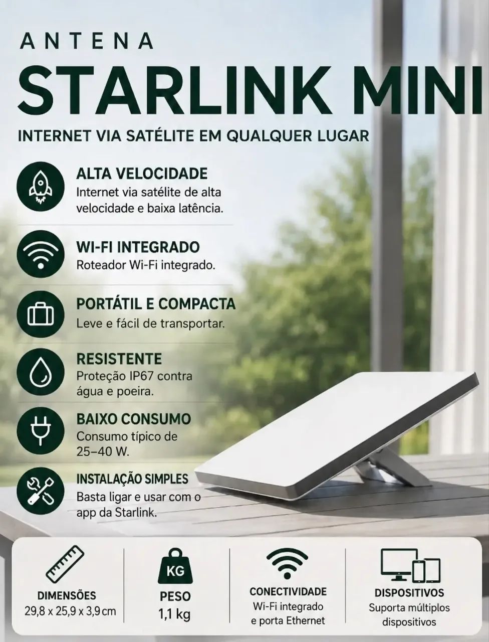 ANTENA STARLINK MINI LACRADA