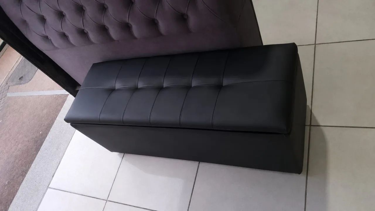 Promoção puf baú sintético e Suede veludo  - Foto 2
