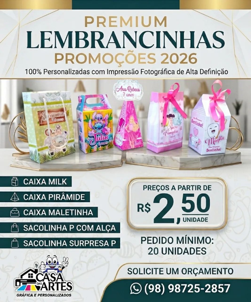 LEMBRANCINHAS R$ 2,50