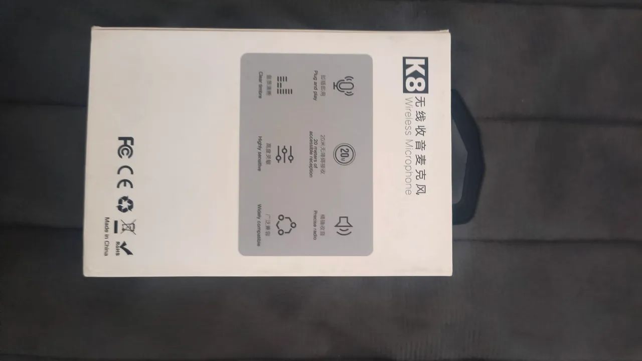 Microfone de lapela K8+ mini teclado sem fio Inova - Foto 4