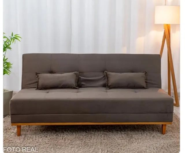 Oferta Sofá cama nubia veludo marrom 