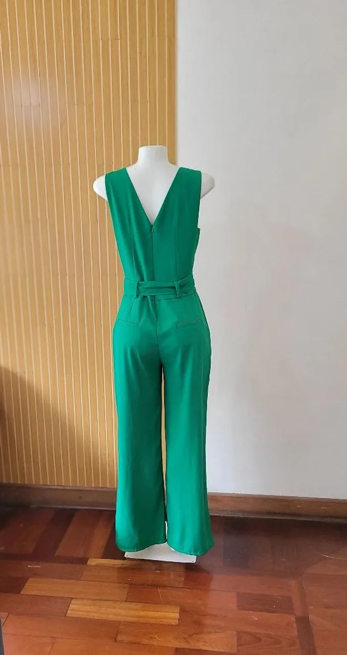 Macacão feminino longo cheroy verde luxo M  - Foto 3