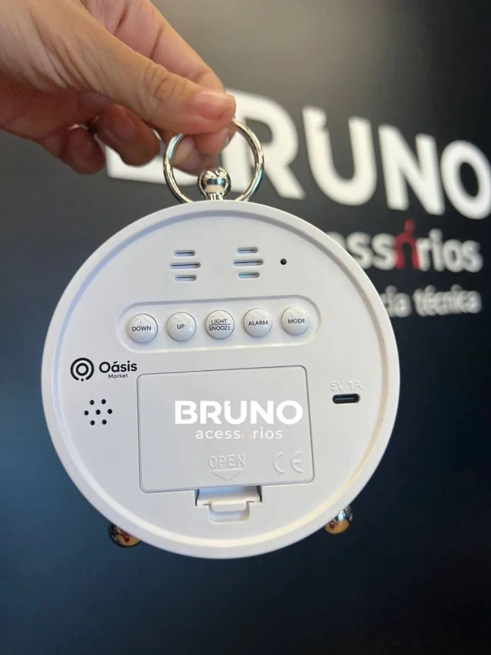 Relogio digital redondo Led espelhado com cronômetro  - Foto 4