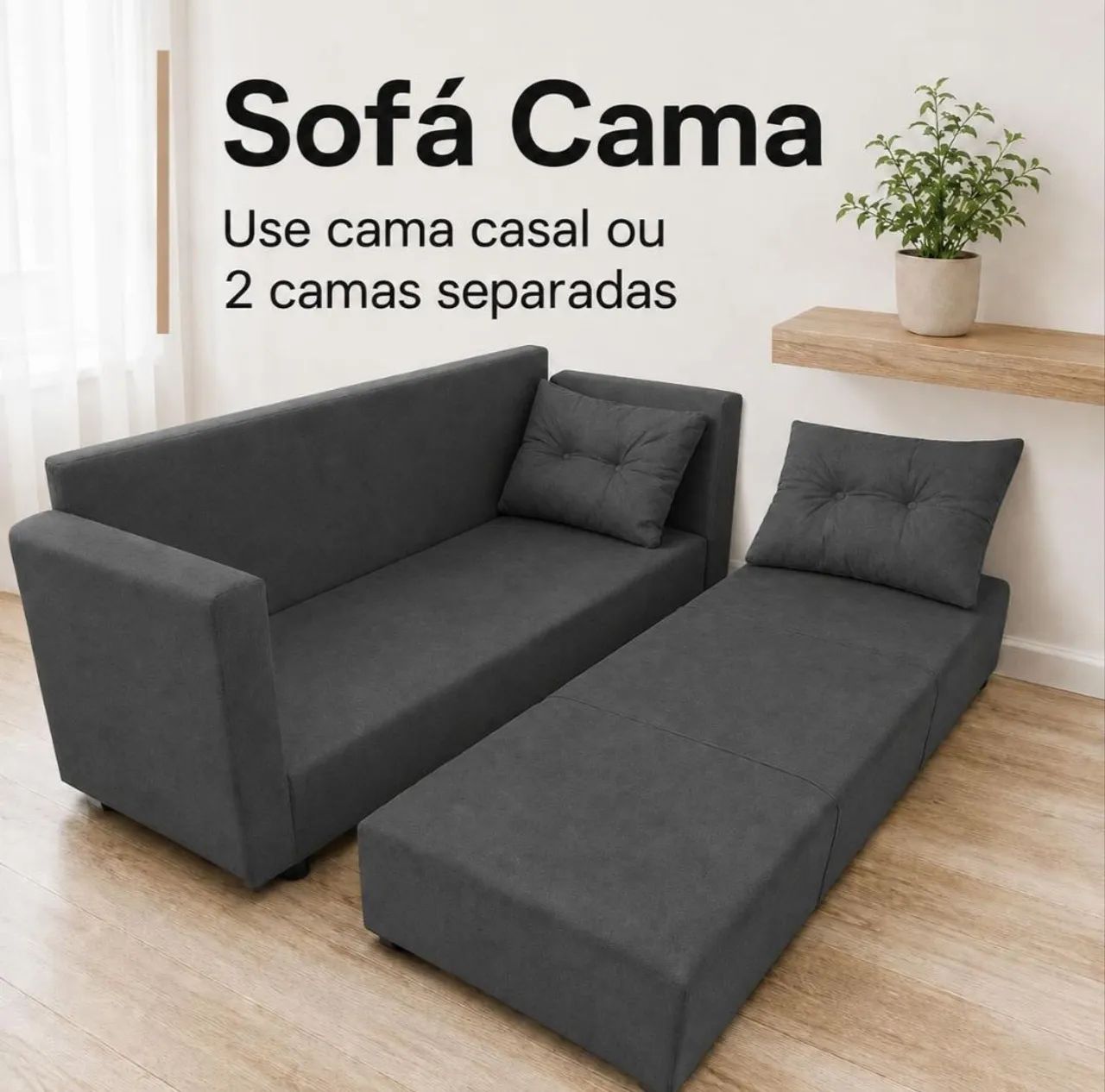 Sofá cama 2 em 1 Conforto e praticidade para sua casa. Contato WhatsApp * - Foto 5