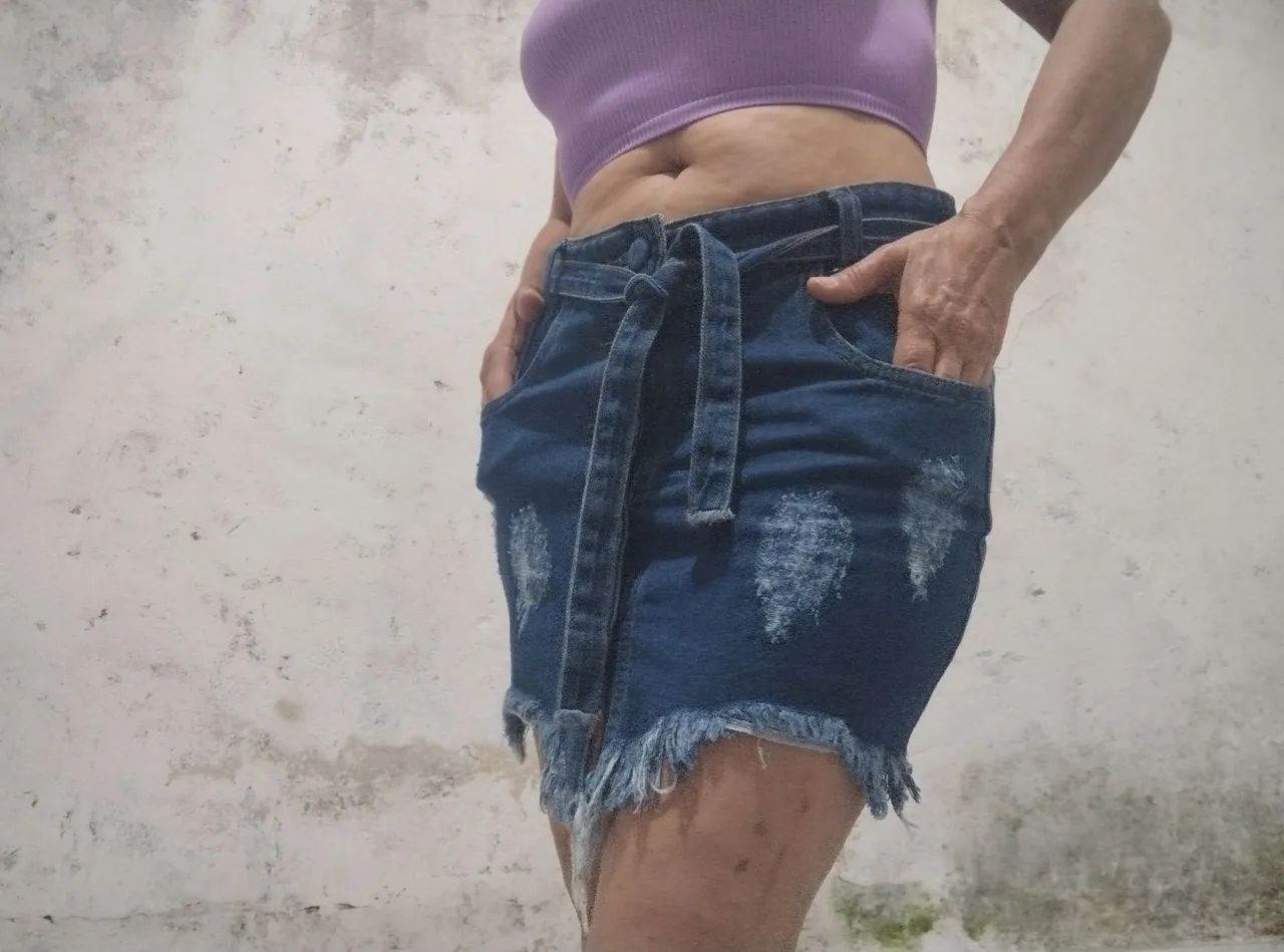 Shorts e saias e tops jeans  - Foto 2