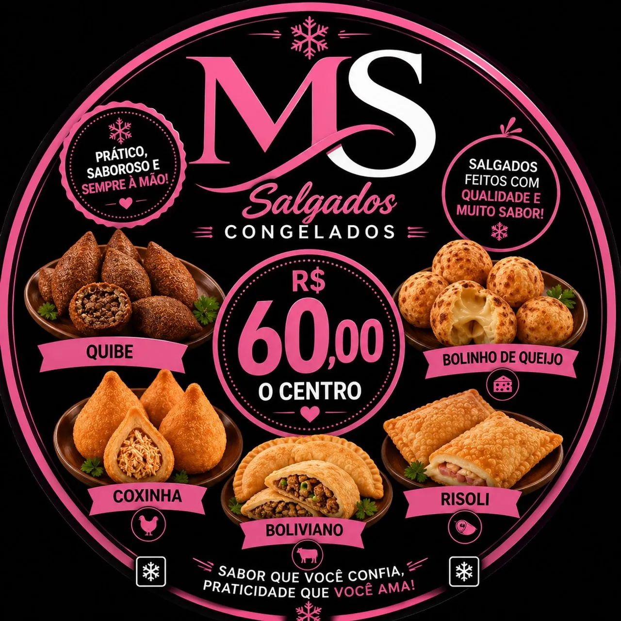 Salgados congelados 