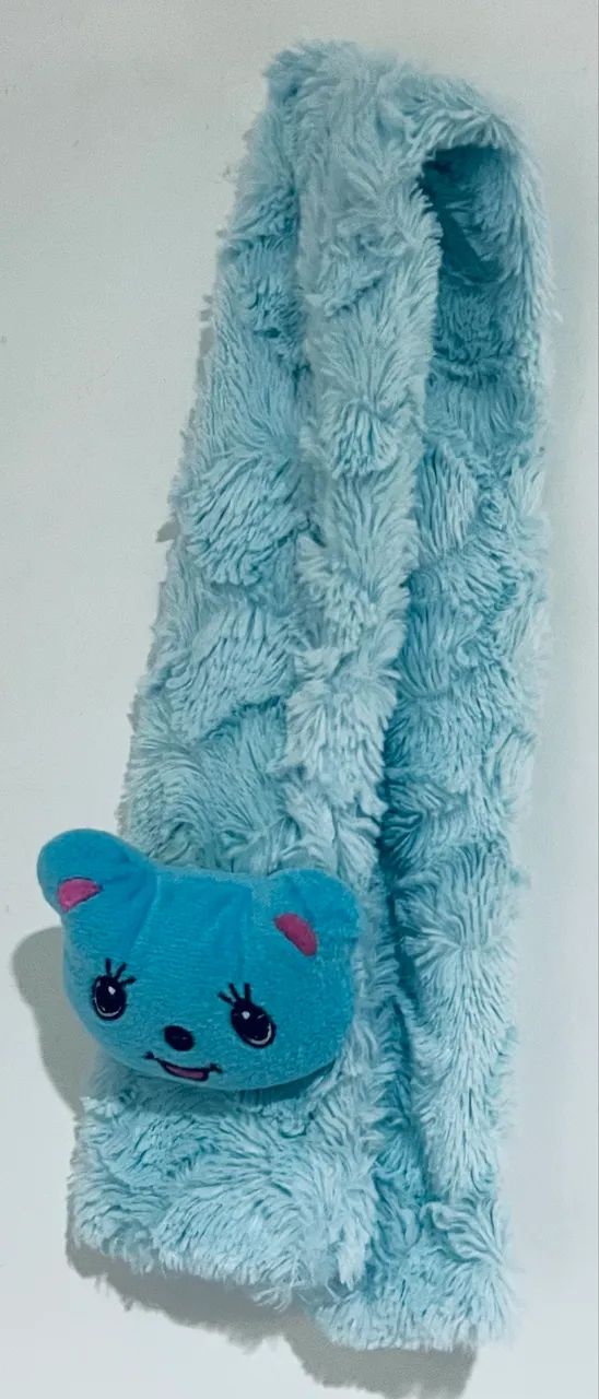 Cachecol infantil azul de cachorrinho 